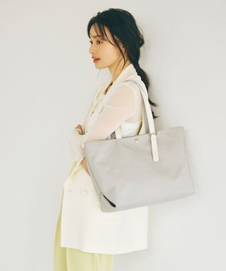 TOPKAPI 【新色追加】【Breath TOPKAPI】Aerial エアリアル ナイロン カラーストラップ付き A4 トートバッグ /軽量 ライトグレー