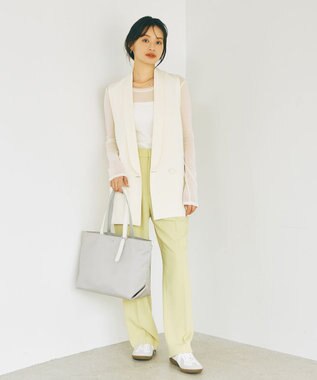 TOPKAPI 【新色追加】【Breath TOPKAPI】Aerial エアリアル ナイロン カラーストラップ付き A4 トートバッグ /軽量 ライトグレー