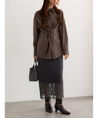 Te chichi ケミカルレースナロースカート《2025Autumn catalog vol.2 item》 チャコールグレー