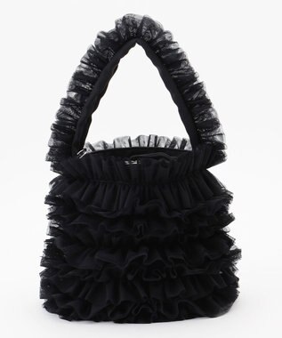 LA BAGAGERIE 【MONICA】チュールフリル2WAYバッグ ブラック