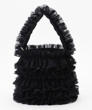 LA BAGAGERIE 【MONICA】チュールフリル2WAYバッグ ブラック
