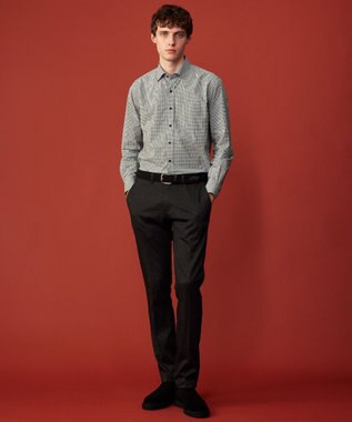 JOSEPH ABBOUD 【柔らかな肌触り/暖かい】ファインブラッシュド ネル チェック シャツ サックスブルー系6