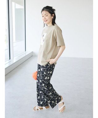 CRAFT STANDARD BOUTIQUE インド綿アソート柄イージーパンツ Black