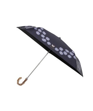 MOONBAT 【 遮光率100％/遮熱/UV】PAUL&JOE ACCESSOIRES(ポール&ジョー) 晴雨兼用日傘  Lovely daisy  クリザンテーム ヌネット 折りたたみ傘 竹手元 ディープブルー