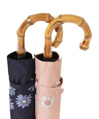 MOONBAT 【 遮光率100％/遮熱/UV】PAUL&JOE ACCESSOIRES(ポール&ジョー) 晴雨兼用日傘  Lovely daisy  クリザンテーム ヌネット 折りたたみ傘 竹手元 ディープブルー