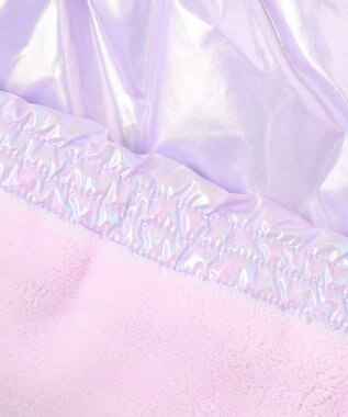 ANY KIDS パール調×フリースボア中綿コート ラベンダーオーロラ