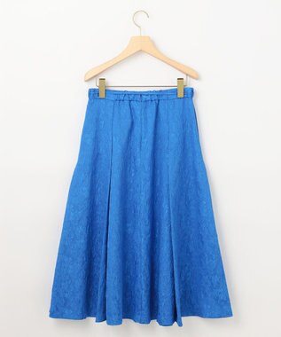 組曲 S 【WEB限定】エアリーフラワージャガード フレアスカート ブルー系