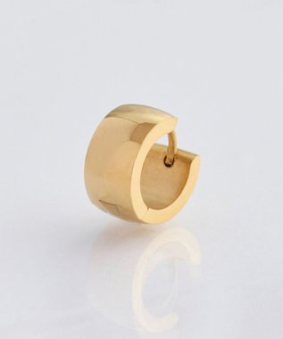 Phoebe 【金属アレルギー対応】ワンタッチワイドフープミニピアス(片耳)/サージカルステンレス ゴールド