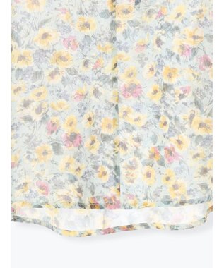 Te chichi フラワープリントフリルブラウス グレー