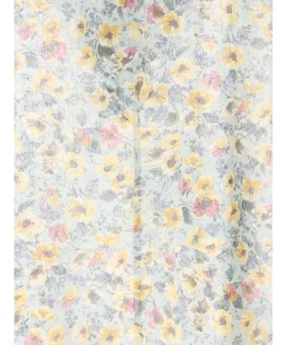 Te chichi フラワープリントフリルブラウス グレー