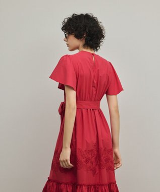 GRACE CONTINENTAL カットワーク刺繍ワンピース レッド