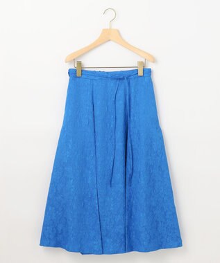 組曲 S 【WEB限定】エアリーフラワージャガード フレアスカート ブルー系