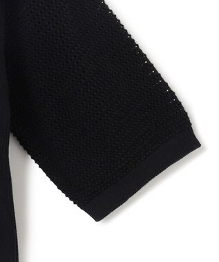 23区 L 【SLOW/一部店舗限定】コットンコードメッシュ ニット ブラック系