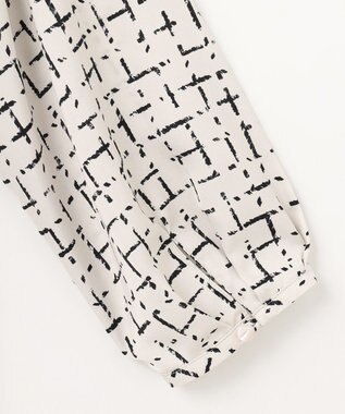 自由区 L 【セットアップ対応・洗える】スクラッチチェックプリント ブラウス ベージュ系5