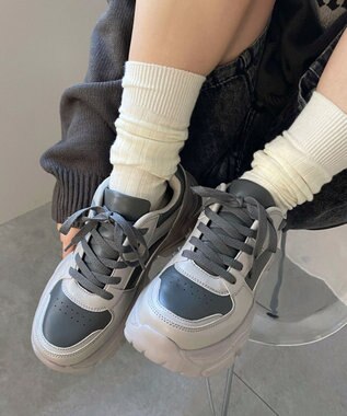 WEGO 厚底ボリュームダッドスニーカー グレーその他