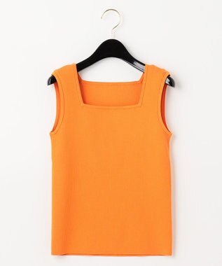 GRACE CONTINENTAL リブニットスクエアトップ オレンジ