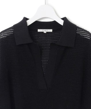 23区 S 【SLOW/一部店舗限定】コットンコードメッシュ ニット ブラック系