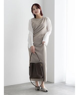 Te chichi ドレープ I ラインワンピース【AOYAMA FASHION ASSOCIATION × Te chichi】 グレー