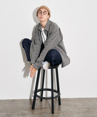 J.PRESS YORK STREET 【UNISEX】チェックストレッチCPOジャケット ライトグレー系3