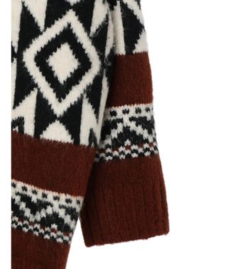 CRAFT STANDARD BOUTIQUE オルテガ柄ニットＺＩＰブルゾン Brown