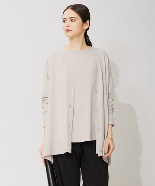 ICB 【洗える】ヴィスコースワイド カーディガン トープ系
