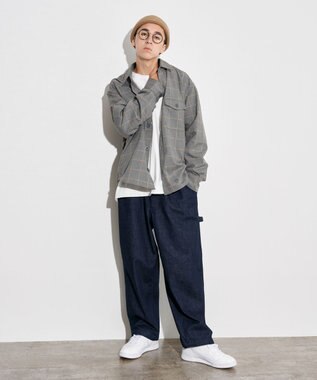 J.PRESS YORK STREET 【UNISEX】チェックストレッチCPOジャケット ライトグレー系3