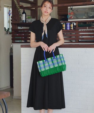 Tiaclasse 【接触冷感・洗える】イージーカットソーロングワンピース ブラック