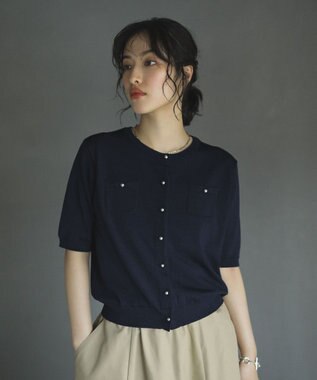 Green Parks コンパクトポケットカーディガン Dark Navy