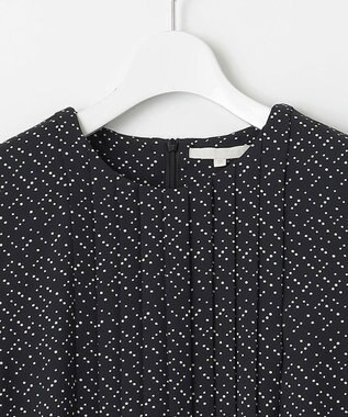 自由区 L 【19号サイズまで展開】ライトサテン ワンピース ブラック×ベージュ