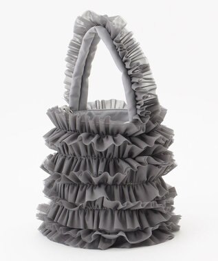 LA BAGAGERIE 【MONICA】チュールフリル2WAYバッグ グレー