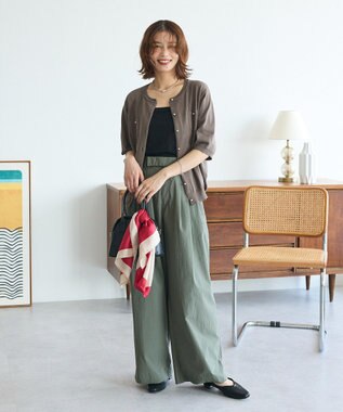 Green Parks コンパクトポケットカーディガン Gray