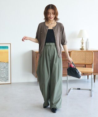 Green Parks コンパクトポケットカーディガン Gray