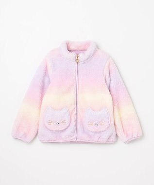 ANY KIDS ネコポケットボアブルゾン レインボー×ラベンダー