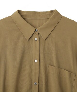 YECCA VECCA リブMIXシアーオーバーシャツ Dark Beige