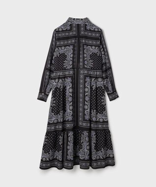 GRACE CONTINENTAL バンダナプリントシャツワンピース ブラック