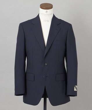 GOTAIRIKU 【御幸毛織】Superio160 ウールモヘヤシルクカシミヤ　スーツ（ネイビーストライプ） ネイビー系1