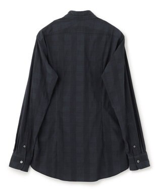 JOSEPH HOMME ドビーチェックストレッチ　ウイングカラーシャツ ネイビー系