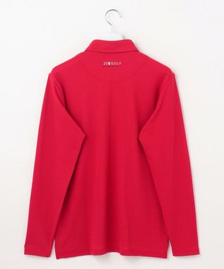 23区GOLF 【MEN】【UVカット】ハニカムカノコ長袖ポロシャツ レッド系