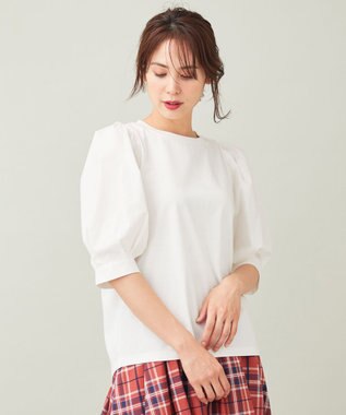 ANY 【接触冷感】秋メキ袖ボリューム カットソー オフホワイト