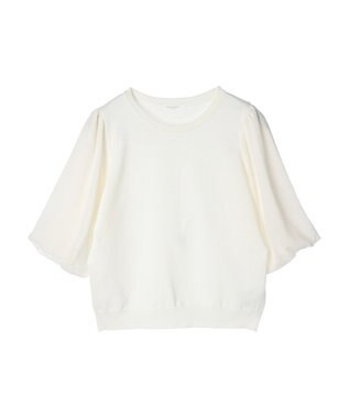 Green Parks 袖楊柳ドッキングニットプルオーバー Off White