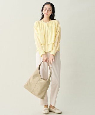 ANY ラッフルクロップドシャツ イエロー