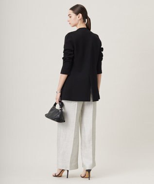 ICB 【洗える】シンセティックミラノリブ ニットジャケット ブラック系