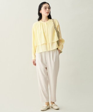 ANY ラッフルクロップドシャツ イエロー