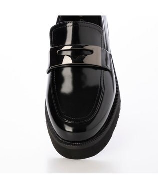 MODE ET JACOMO <carino>【レイン対応】厚底メタルモチーフローファー ブラック