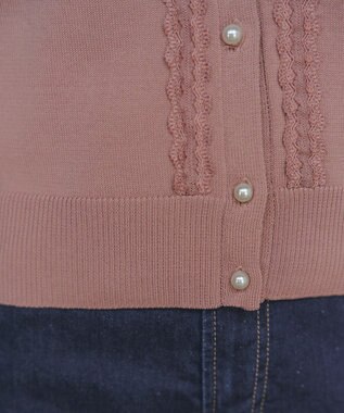 Tiaclasse 【洗える】レースカーディガン ピンク