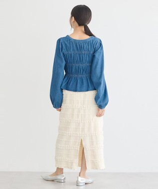 earth music&ecology デニムリボンシャツ Medium Indigo