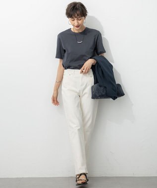 23区 L 【洗える】コンパクトヤーン スムース Tシャツ グレー系