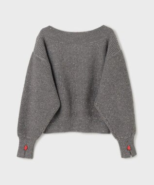 GRACE CONTINENTAL ラメリップニットトップ グレー