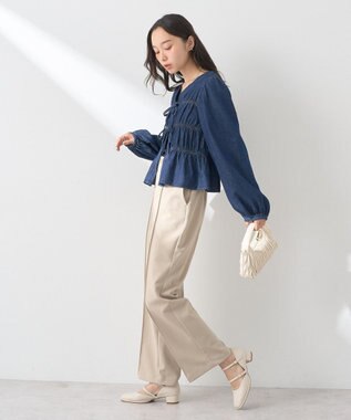 earth music&ecology デニムリボンシャツ Indigo