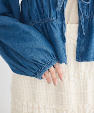 earth music&ecology デニムリボンシャツ Medium Indigo